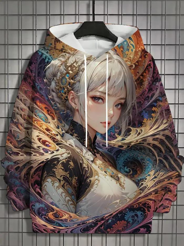 Sweat à capuche de sport pour hommes, unisexe, impression 3D HD, Anime Girl, pulls à la mode Harajuk