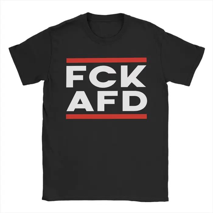 FCK AFD Anti AfD T-Shirt 100 coton pour hommes, T-Shirts Vintage de plage, col rond, Harajuku, vêtem