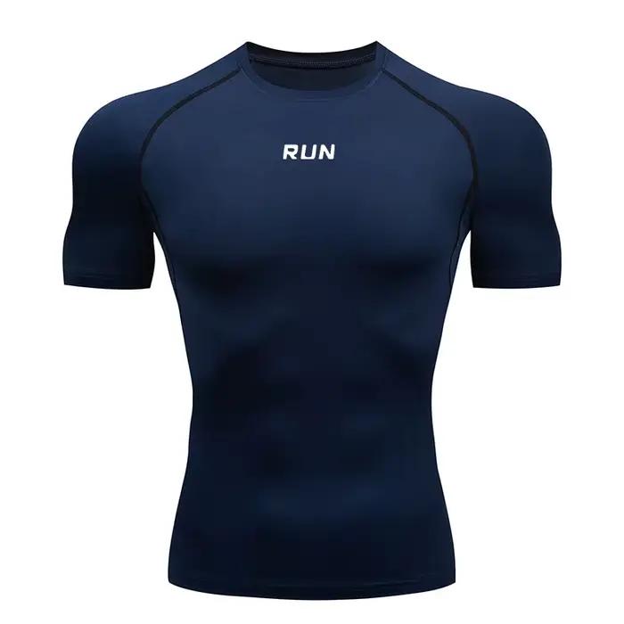T-shirt de compression pour homme, vêtements de musculation, manches courtes, séchage rapide, t-shir