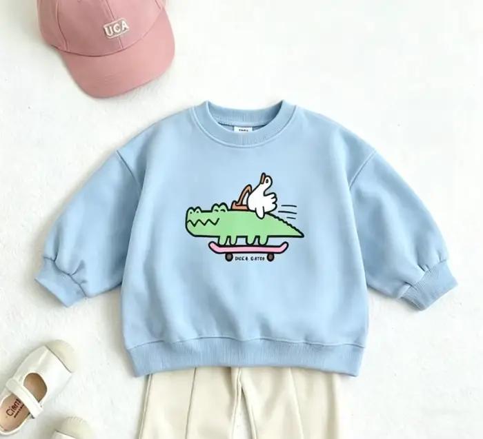 Sweat-shirt à col rond pour bébé, vêtements imprimés adorables pour enfants, costume populaire pour 