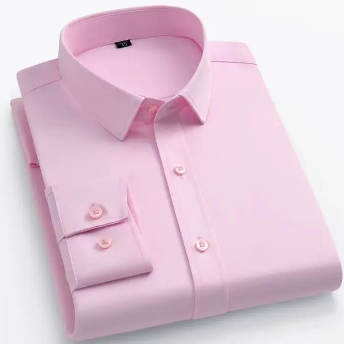 BAMBOOPLE chemises de bureau sans fer pour hommes dernières affaires douces Anti-rides sans poche in