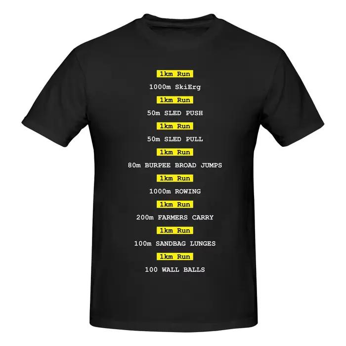 T-shirt imprimé unisexe pour hommes, drôle, Hyrox Fitness Race, chemisiers