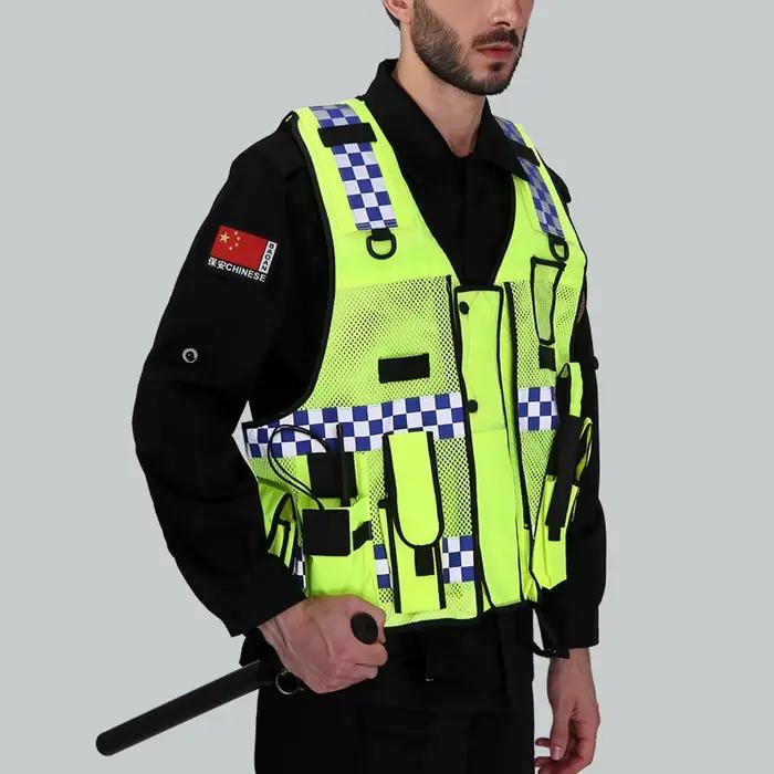 Vêtements de travail haute visibilité, gilet de travail en maille de Police, multi-poches, pour trav