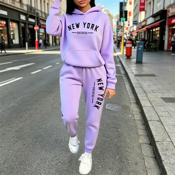 Nouvelles tenues pour femmes, sweat-shirts à capuche décontractés, pantalons, ensemble 2 pièces, vêt