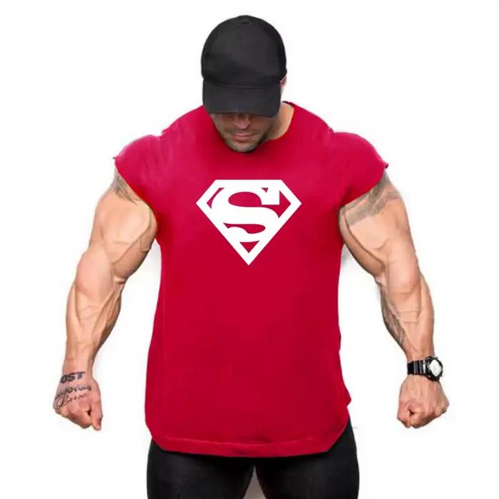 Maillot de sport en coton glacé pour homme, chemise en Y, haut de fitness, vêtements de musculation,