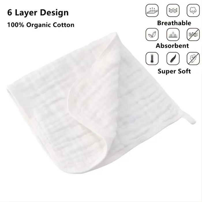 Grands débarbouillettes en mousseline pour bébé, débarbouillettes Extra absorbantes et douces pour g