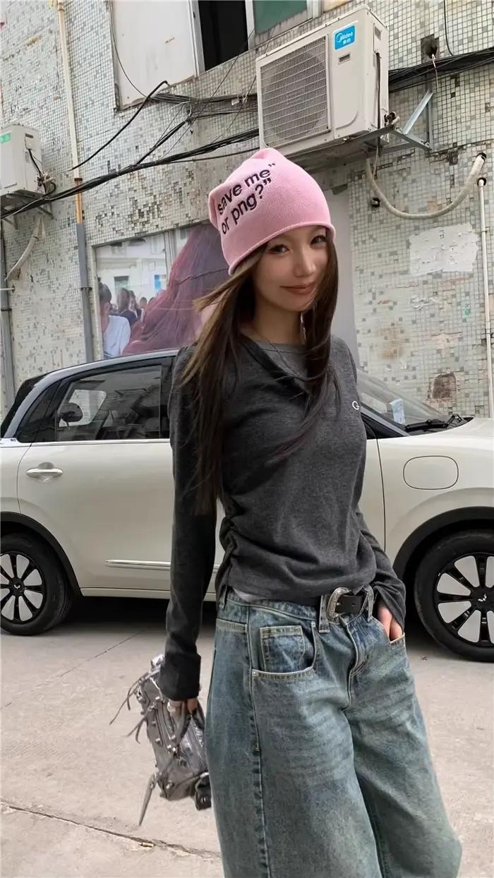 T-shirt femme faux deux pièces T-shirt à manches longues pour l'automne et l'hiver coupe ajustée et 