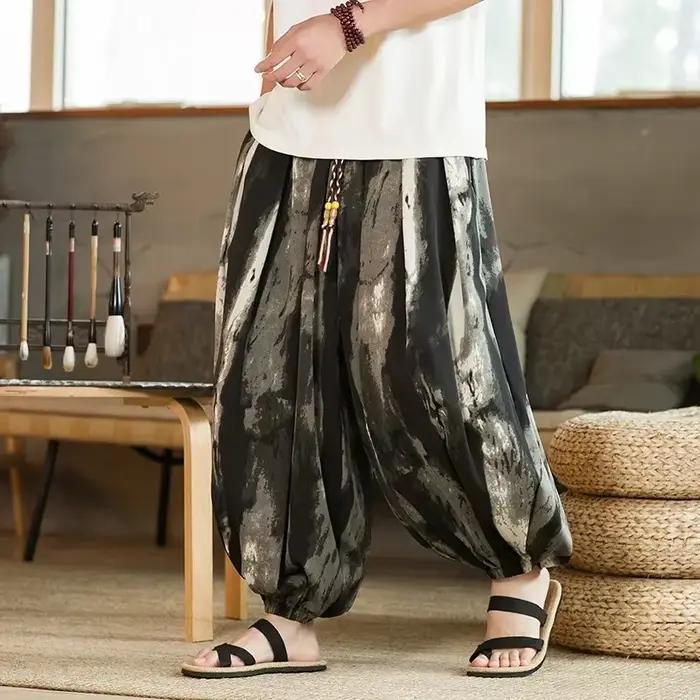 Pantalons à jambes larges pour hommes et femmes, sarouel rétro, hip-hop Street Beat, Style Harajuku,
