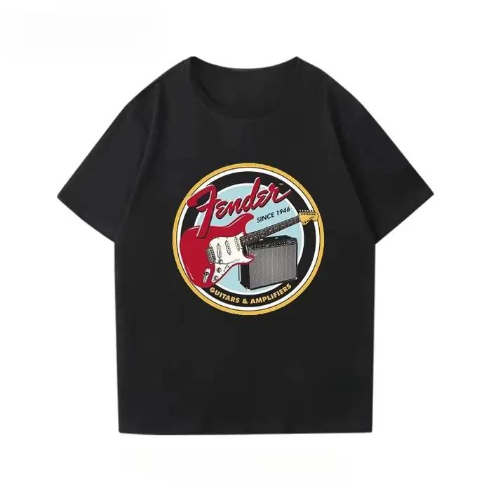 Fender guitare électrique à manches courtes imprimé T-shirt pour garçons guitariste Performance tenu