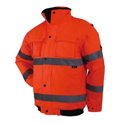 Veste de sécurité jaune haute visibilité pour hommes, veste imperméable réfléchissante avec manches 