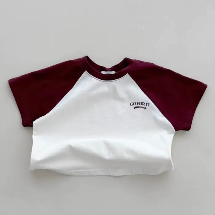 Ins Version coréenne garçon fille bébé couleur bloquée sport décontracté à manches courtes ensemble 