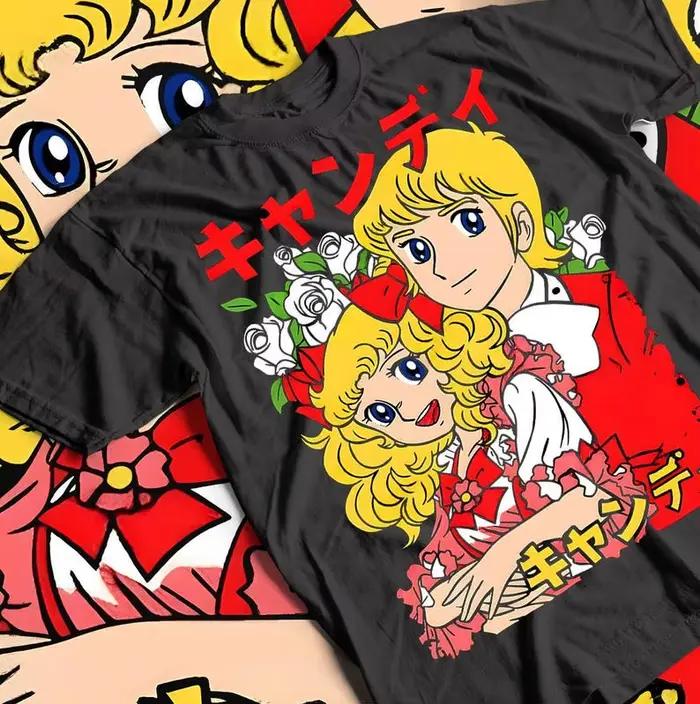 T-shirt Shojo Candy, t-shirt unisexe en coton épais, Riyoko Ikeda, chemise Kawaii, Rose de Versaille