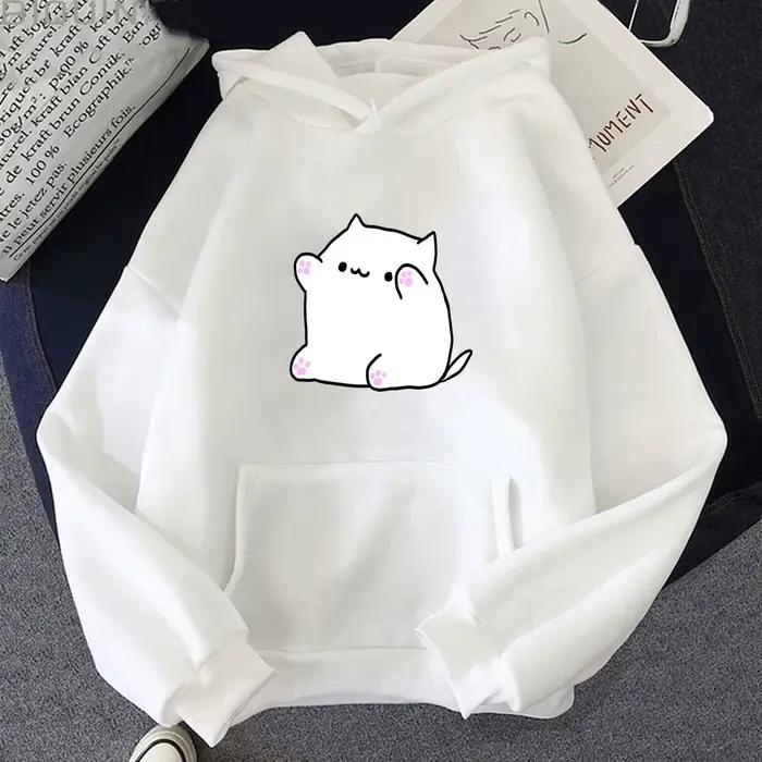 Sweats à capuche Bongo Cat pour femmes et hommes, pull à manches longues, streetwear décontracté, vê