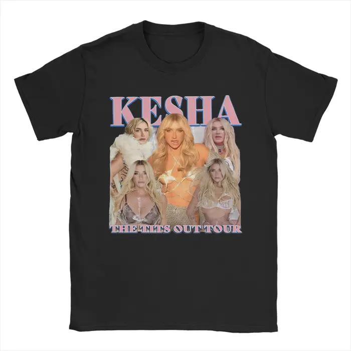 Kesha Tour T-shirts imprimés pour hommes et femmes, vêtements en pur coton