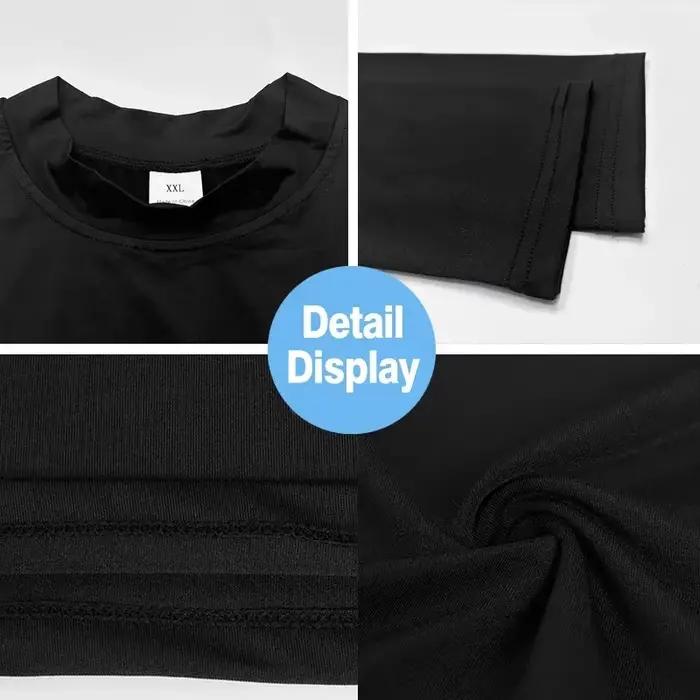 T-shirts de course pour hommes Compression à manches longues chemises de Sport haltère Fitness entra