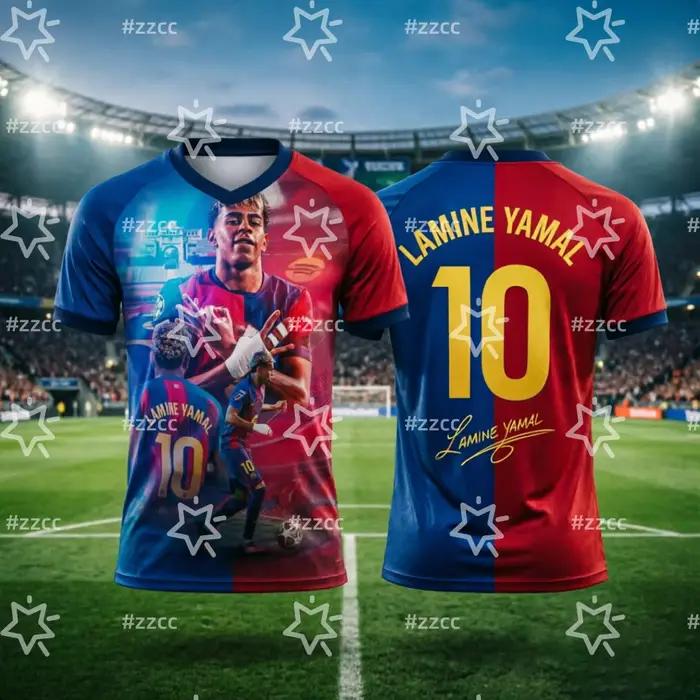 Maillot de football 2026 Lamine Yamal édition commémorative fan N°10, T-shirt de sport d'été pour ho