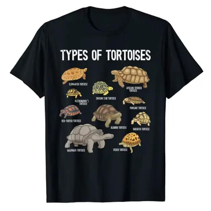 T-shirt imprimé tortue à manches courtes, différents types de t-shirts, chemise d'amant de tortue, t