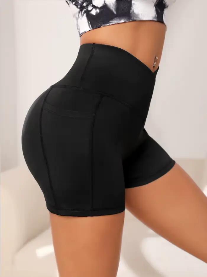 Short de motard de Sport de Yoga taille haute pour femmes pour Fitness pantalon de Yoga de poche de 