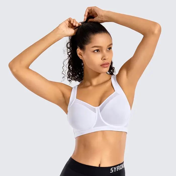 Soutien-gorge de Sport pour femmes, soutien élevé, sans doublure, à armatures, dos nageur, sous-vête