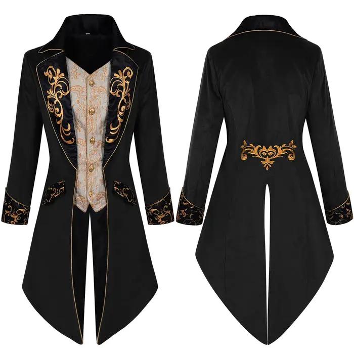 Veste de costume homme vintage en velours violet style steampunk gothique victorien, frak médiéval, 