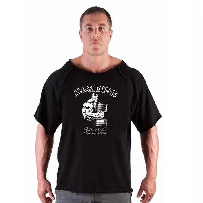 T-shirt de sport en coton pour homme, maillot de course, t-shirt d'entraînement respirant, t-shirt d