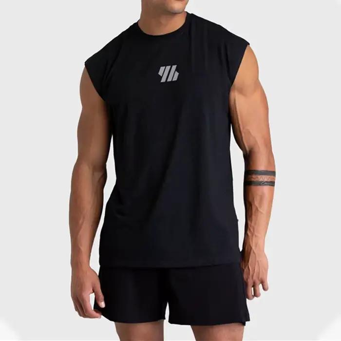 2025 été nouveau gilet de sport hommes large épaule sans manches sport débardeur séchage rapide mail