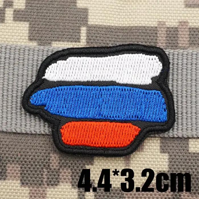 Patchs brodés de drapeau de Russie, brassard militaire, badge de sac à dos avec support à crochet po
