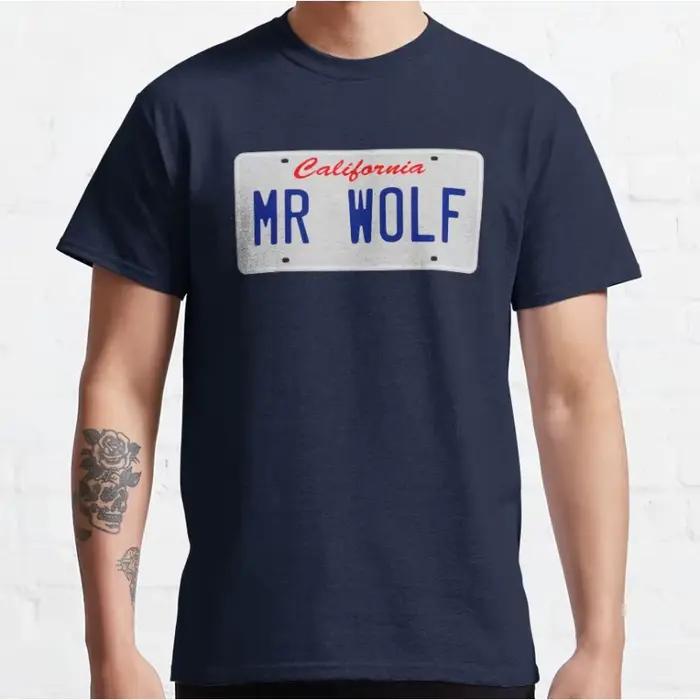 M. Wolf 80s film vintage Pulp fiction T-shirt à manches courtes et col rond pour hommes grande taill