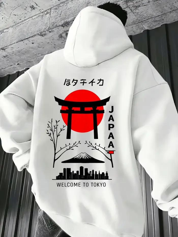 Sweat-shirt à capuche pour homme Torri, motif imprimé, avec rembourrage épais pour plus de chaleur, 