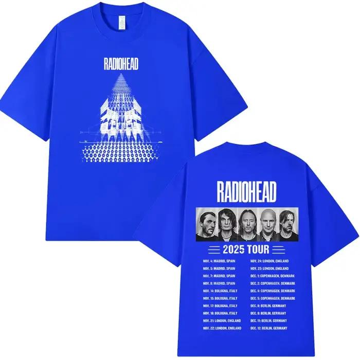 Radiohead World Tour T-shirt retour vers la route Merch surdimensionné t-shirts hommes femmes Rock P