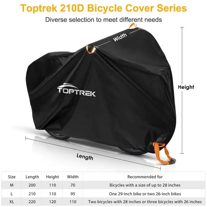 Toptrek housse de vélo 210D protecteur de vélo de haute qualité polyvalent pluie neige poussière imp