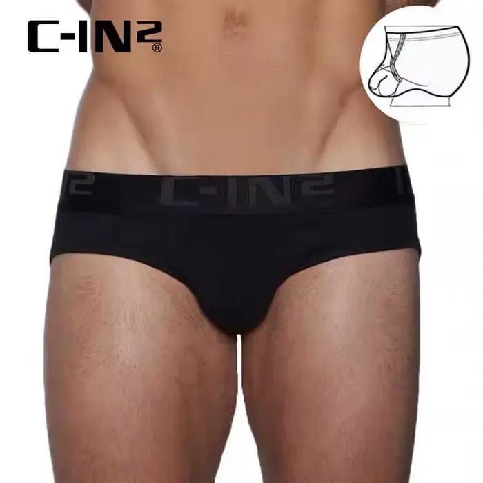 Caleçons en coton pour hommes, taille basse, avec anneau de suspension, poche U convexe sexy, sous-v