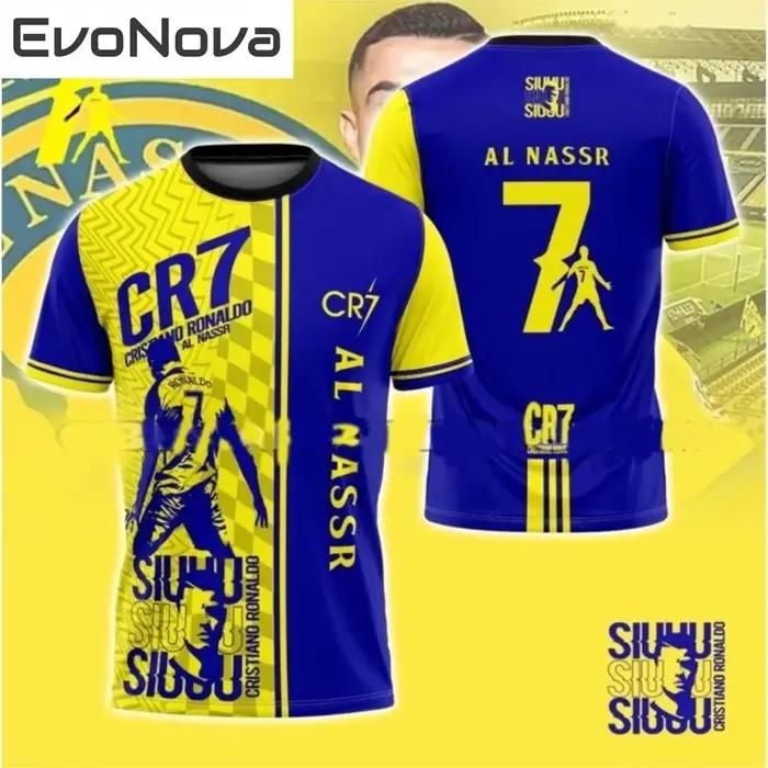 Maillot de football CR7, sweat-shirt imprimé en 3D, T-shirt respirant et absorbant l'humidité pour h