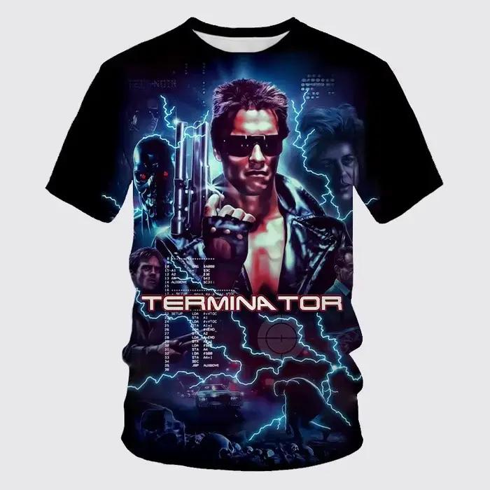 Terminator impression 3D T-Shirts hommes femmes décontracté mode Streetwear surdimensionné à manches