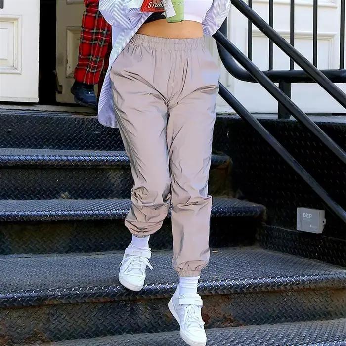 Jogging Hip Hop pour femme, pantalon monochrome, streetwear gris, décontracté, collection automne et