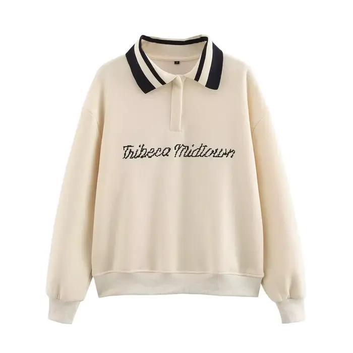 Ensemble de jogging doublé polaire pour femmes, automne-hiver 2021, lettre brodée, revers, coupe amp