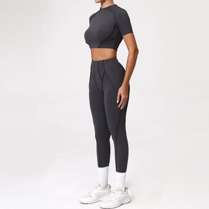 Costume de Yoga 2 pièces pour femmes, ensemble de sport à séchage rapide, survêtement pour course à 