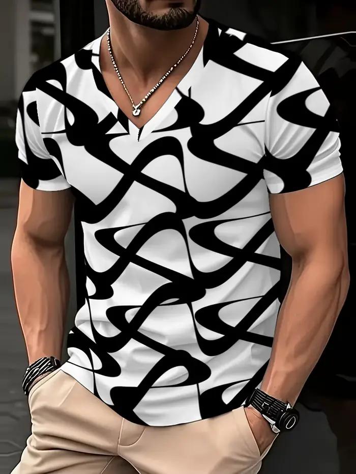 Nouveau style été 2026 – T-shirt homme col en V, décontracté et tendance, confortable, doux, respira