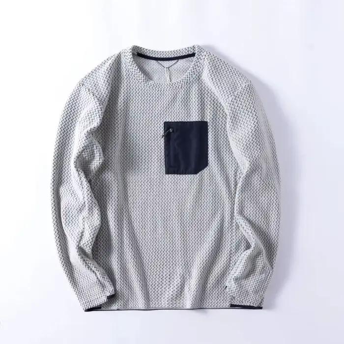 Veste en polaire texturée à motif ondulé en coton cationique pour hommes et femmes, idéale pour les 