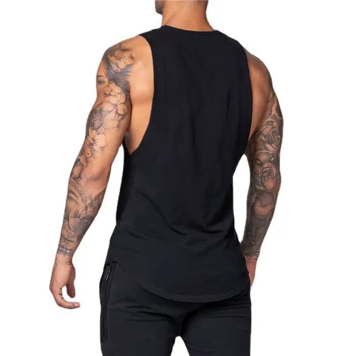 Vêtements de sport personnalisés imprimés croisés pour hommes, chemise sans manches pour entraînemen