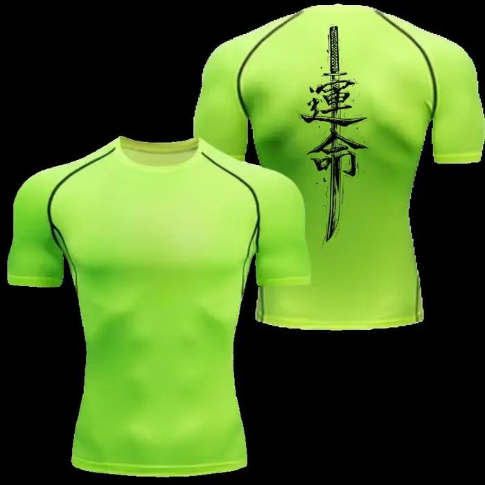 Chemise compressée pour hommes, T-shirt de sport à séchage rapide, serré, absorbant la sueur, Joggin