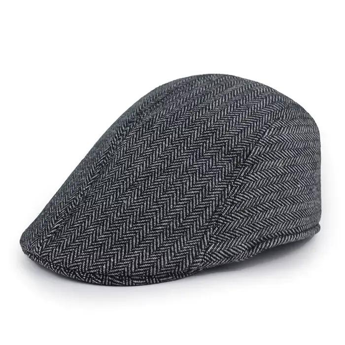 Bérets de mode hommes de haute qualité automne hiver laine chapeau à chevrons casquette plate classi