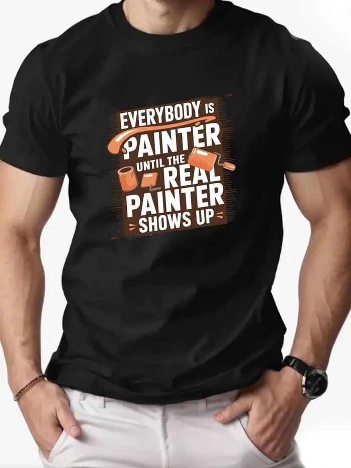 T-shirt col rond pour hommes, 100% coton, lettres anglaises imprimées, respirant, Streetwear, surdim