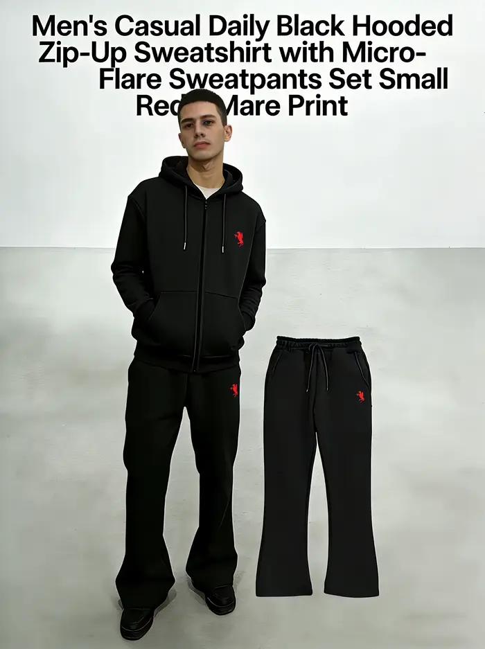 Ensemble de survêtement décontracté pour homme, coupe ample, à capuche, 2 pièces, confortable pour t