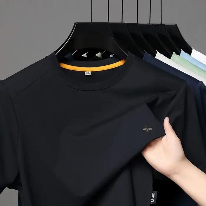Nouvelle marque de luxe hommes T-shirt col rond dessin animé abeille broderie à manches courtes resp