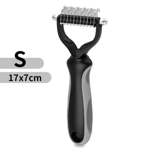 Peigne d'épilation pour chat, brosse d'épilation pour chien, en acier inoxydable, Double face, bross