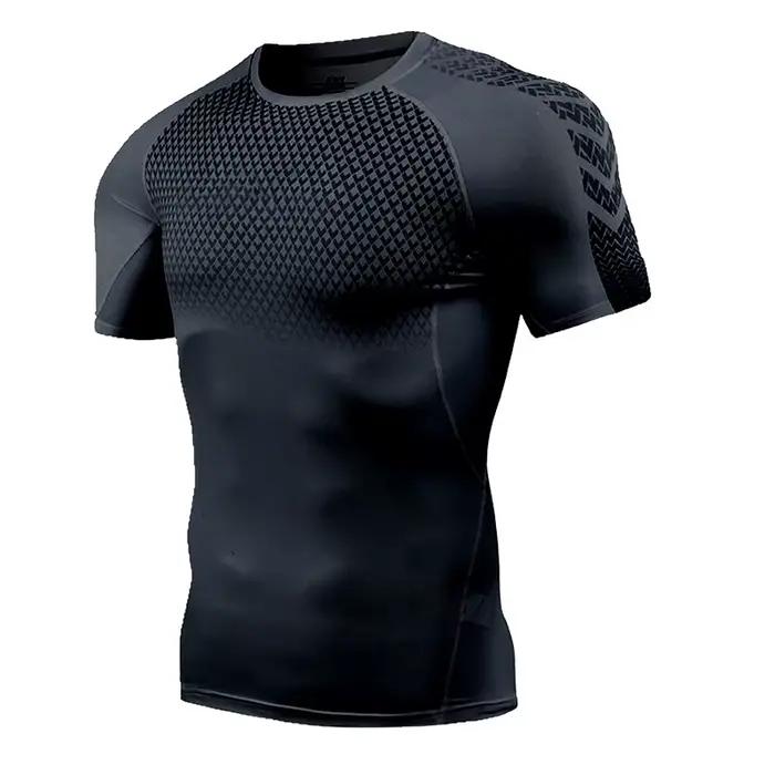 Chemises de Compression graphiques à manches courtes pour hommes, t-shirt d'entraînement de gymnasti