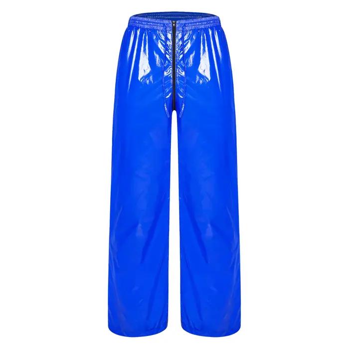 Pantalon de jogging imperméable pour homme avec fermeture éclair à l'entrejambe et bandes réfléchiss