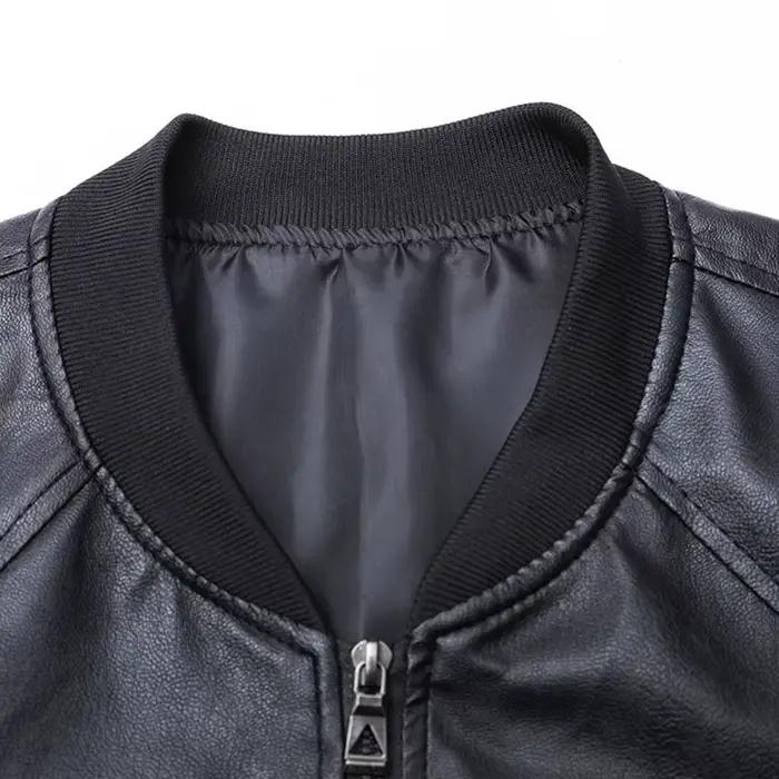 Hommes veste en cuir coupe-vent confortable ample chaud mâle décontracté course sport veste en cuir 