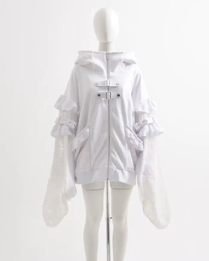 Veste à capuche surdimensionnée pour femme, style punk sombre de la sous-culture japonaise, série Mi